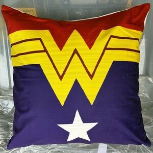 DC Comics Wonder Woman Pillow - Red, Yellow, Navy